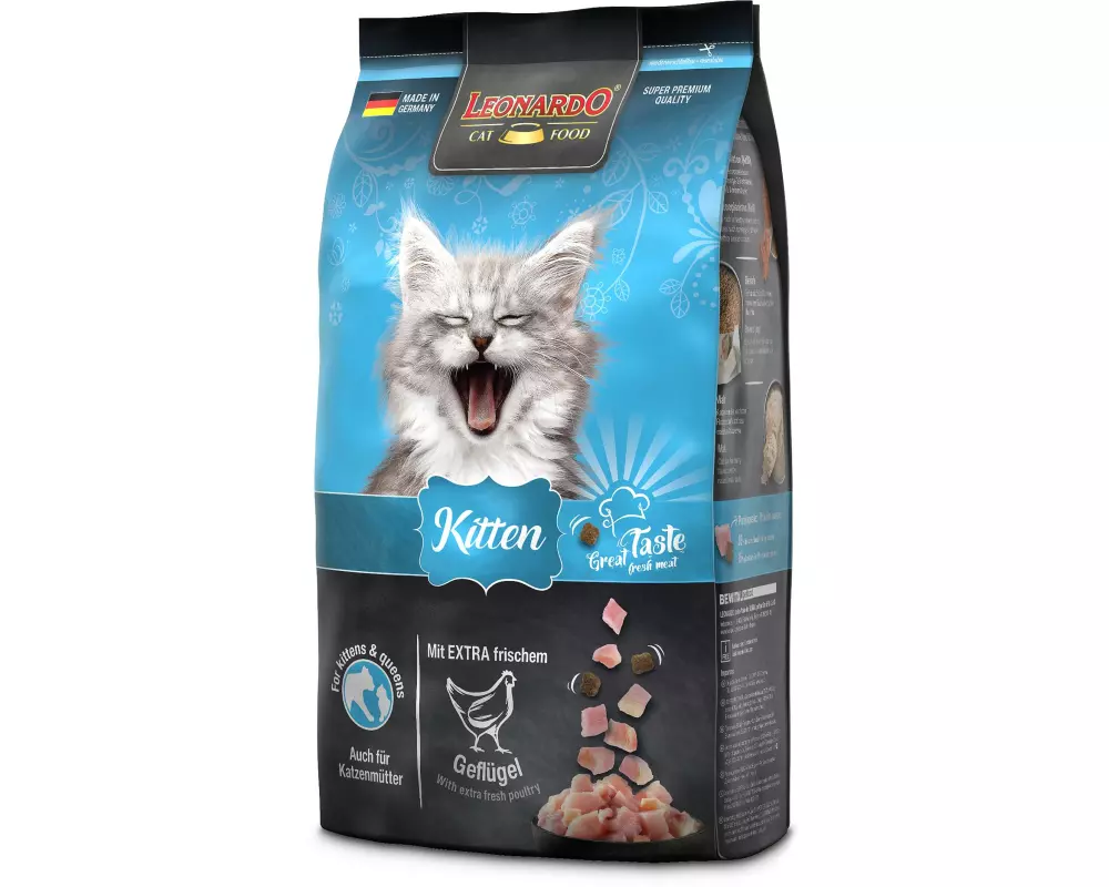 Leonardo Cat Food Trockenfutter Kitten Geflügel, 1.8 kg