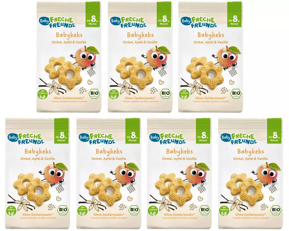 Freche Freunde Babykeks Bio Dinkel Apfel und Vanille 7 x 100 g