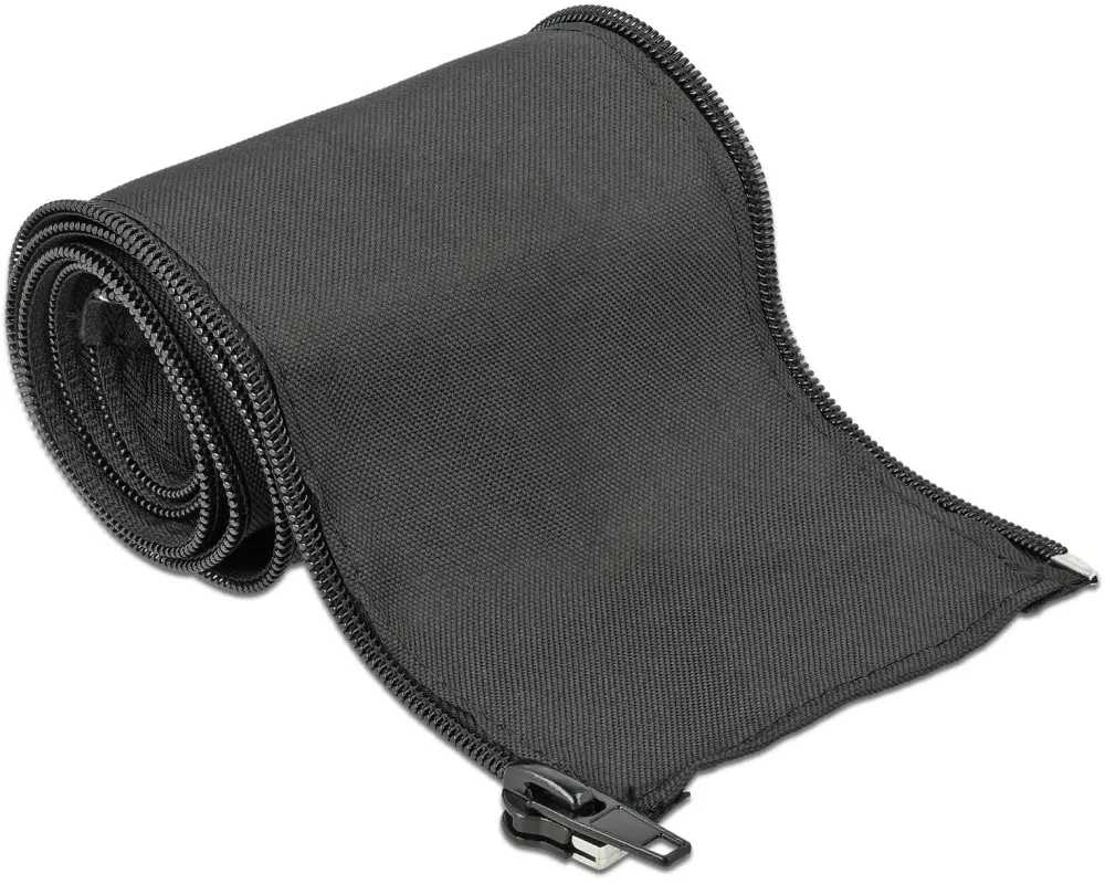 Delock Kabelschlauch 1 m x 35 mm, mit Reissverschluss Schwarz