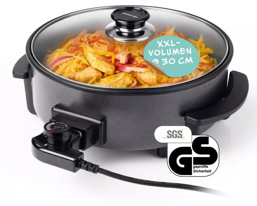 GOURMETmaxx Party-Pfanne mit Deckel, 1500 W