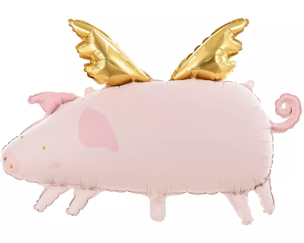 Partydeco Folienballon Schwein 72 x 46 cm, Rosa