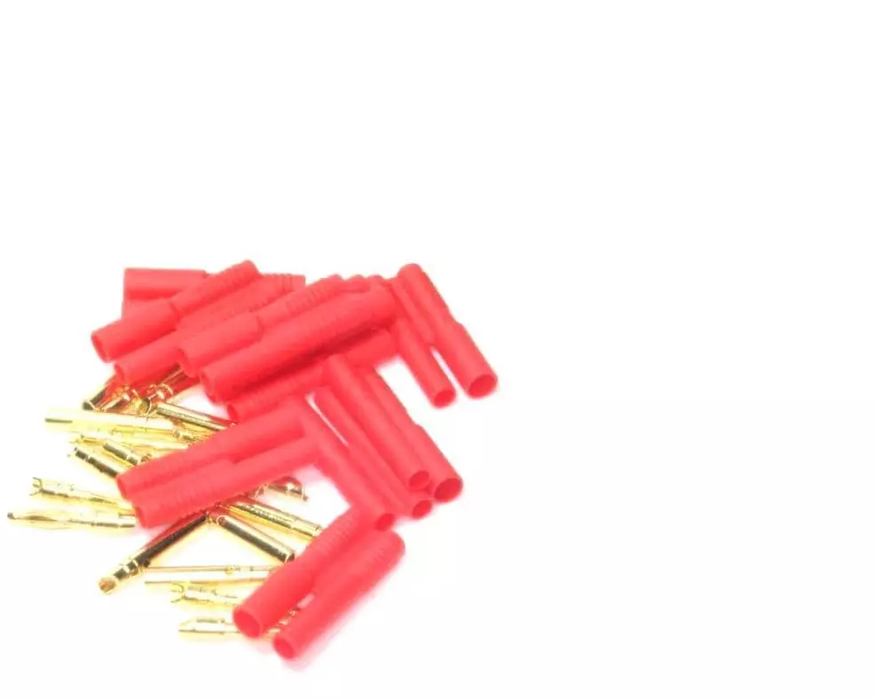 EP Stecker 2 mm Gold mit Gehäuse 10 Stück