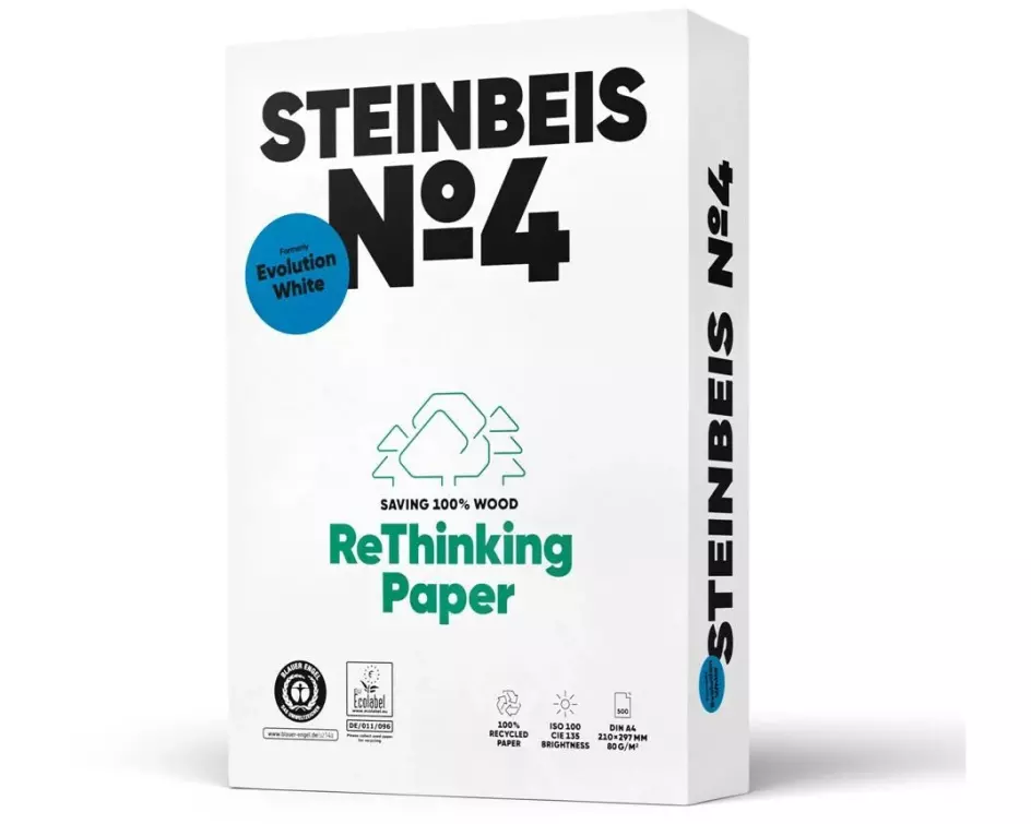 steinbeis Kopierpapier Evolution White A3, Weiss, 80 g/m², 500 Blatt