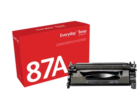 Everyday Black Toner by compatible with HP 87A (CF287A), Standard capacity. Black toner page yield: 9000 pages, Printing colours: Black, Quantity per pack: 1 pc(s)
