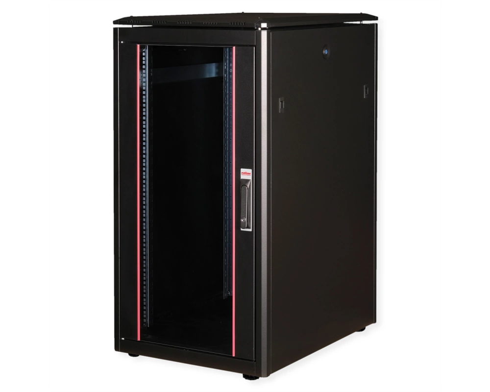 ROLINE 19-Zoll Netzwerkschrank Pro 22 HE, 600x800 BxT Glastür schwarz