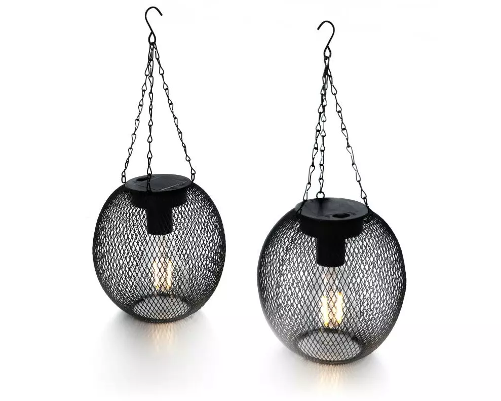 balthasar LED-Hängeleuchte Nina, Solar LED Schwarz, 2 Stück