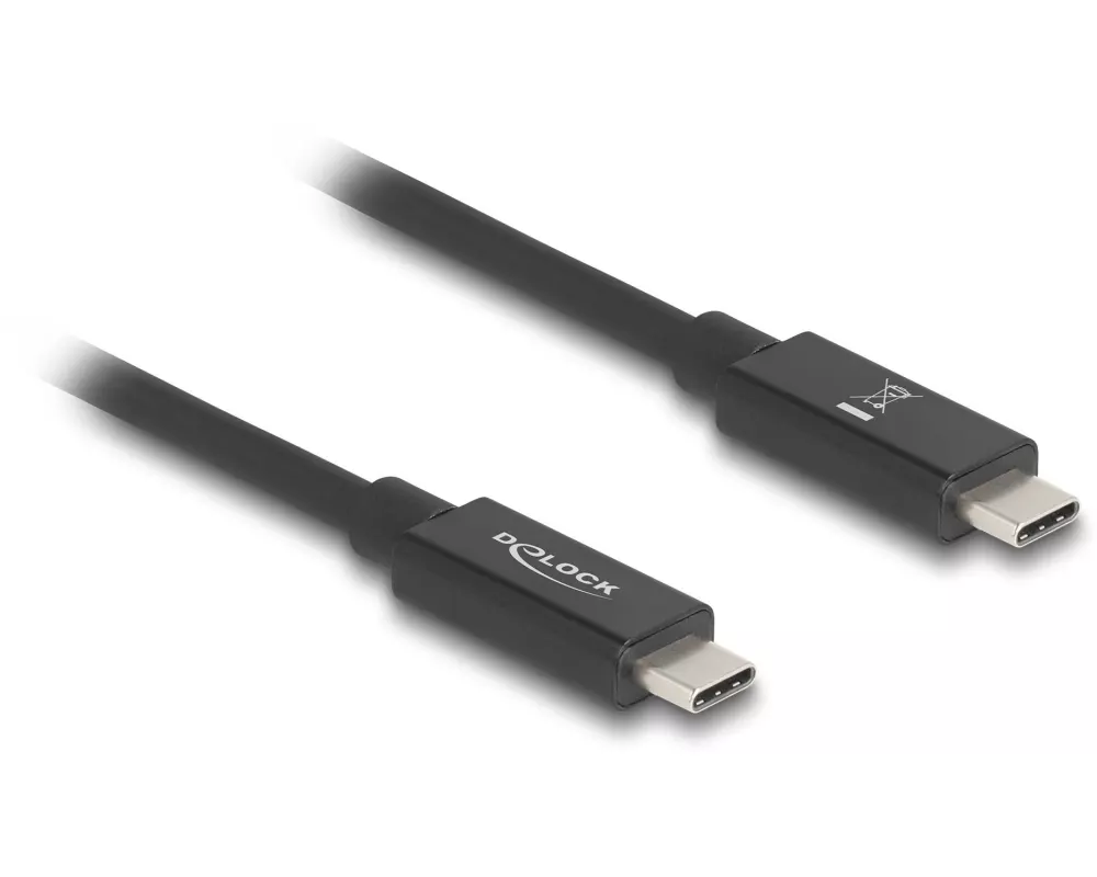 Delock USB4-Kabel 80 Gbps PD3.1, 240W, 16K 60 Hz USB-C - USB-C 1 m