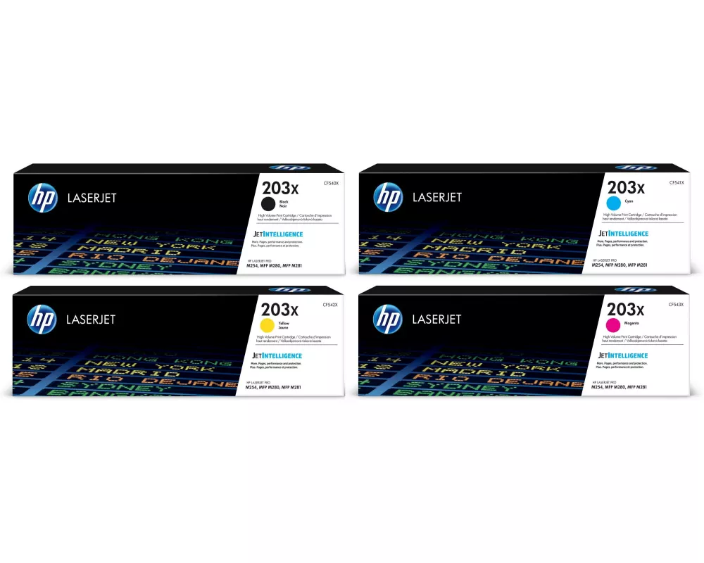 HP Rainbow Kit Nr. 203X (CF540X-CF543X) BL/C/M/Y