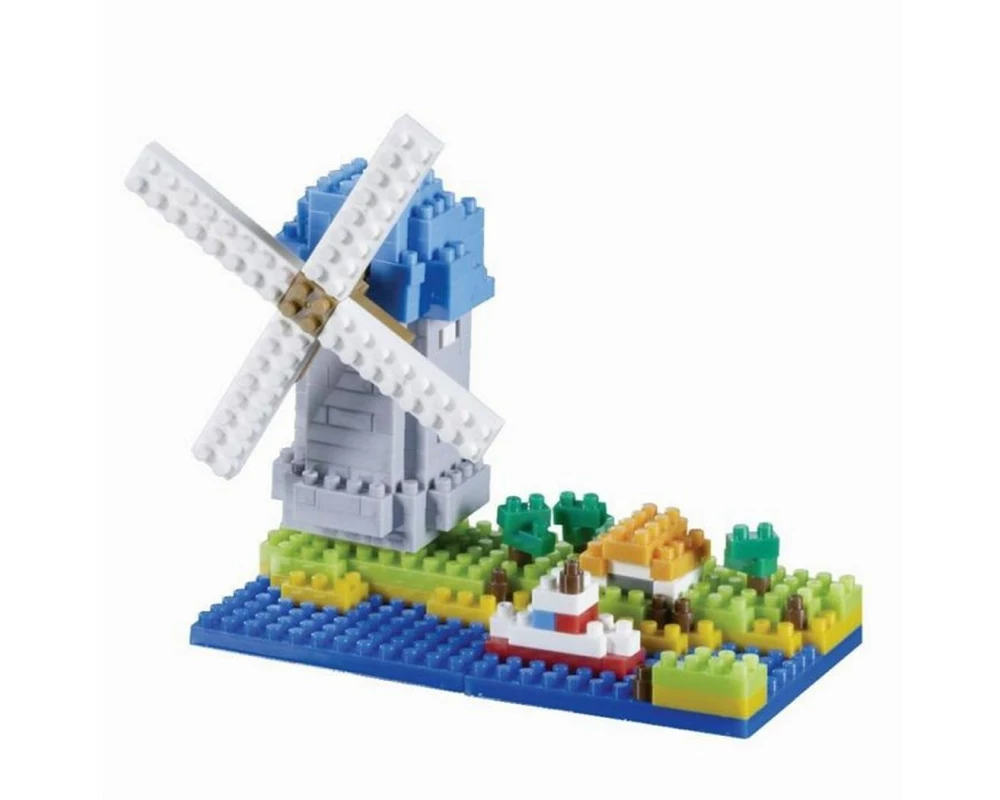 BRIXIES Bausteinmodell Windmühle aus 203 Bausteinen