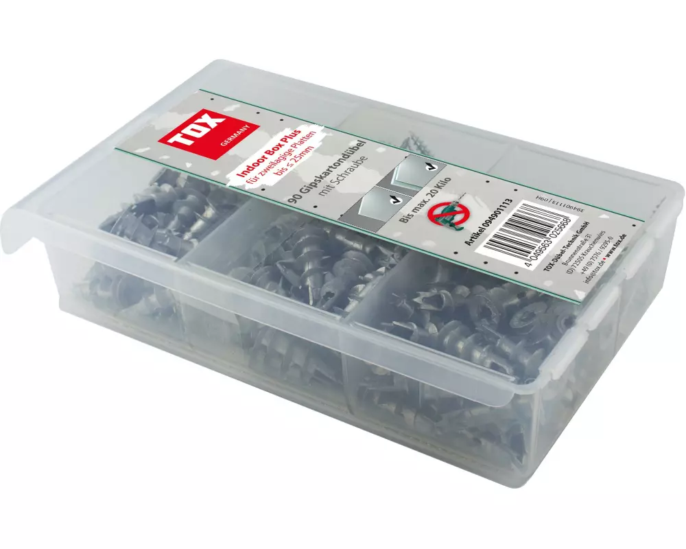 Tox-Dübel Gipskartondübel Indoor Box Plus 180 Stück