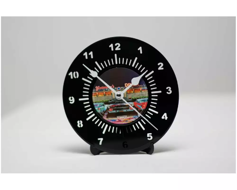 Yesterday's Vinyl Tischuhr Ø 17.5 cm, Schwarz/Weiss