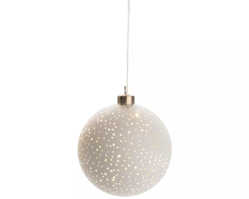 STT Hänger Glamour Ball M, Ø 12 cm, Weiss