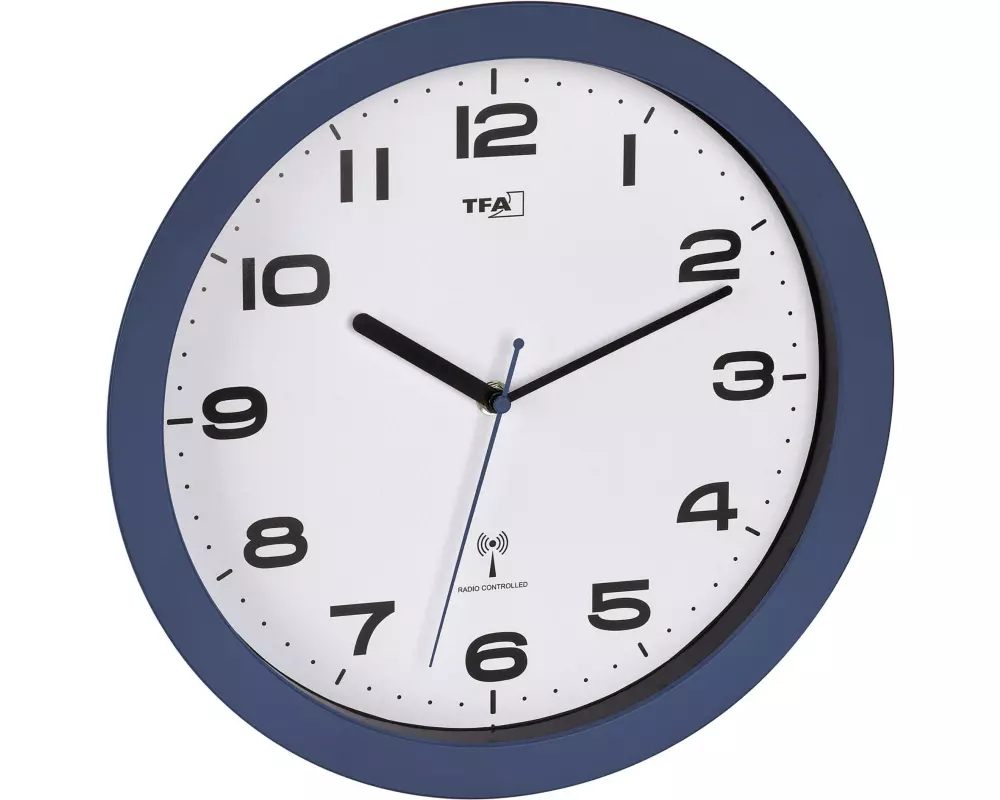 TFA Dostmann Wanduhr Blau