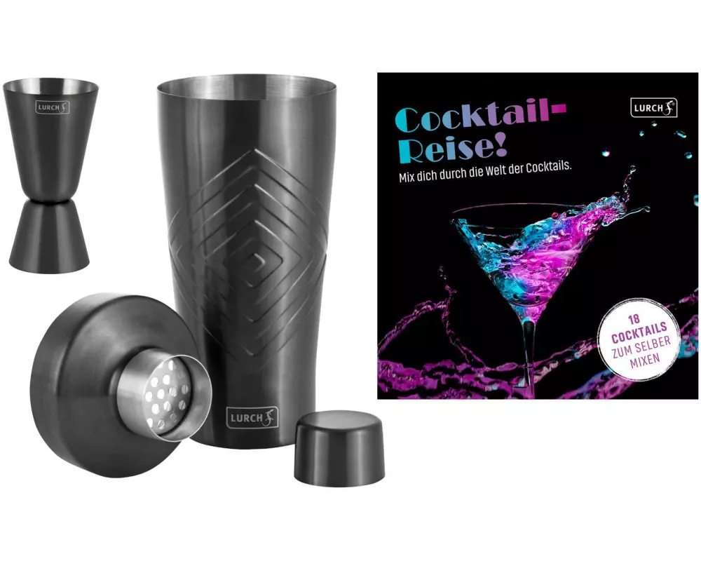 Lurch Cocktail-Set & Rezeptbuch 3-teilig, 0.6 l, Smoke Gray/Grey
