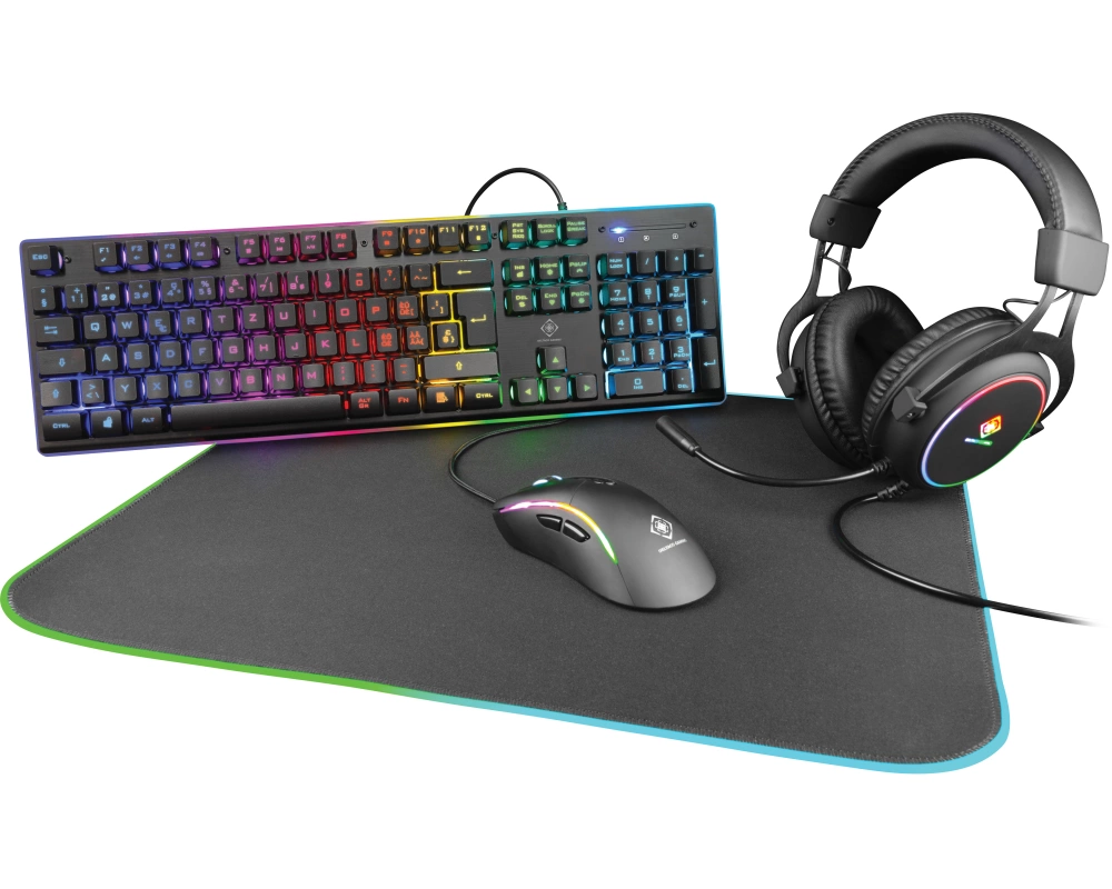 DELTACO 4-in-1 gaming Gear Kit RGB GAM-084-CH black