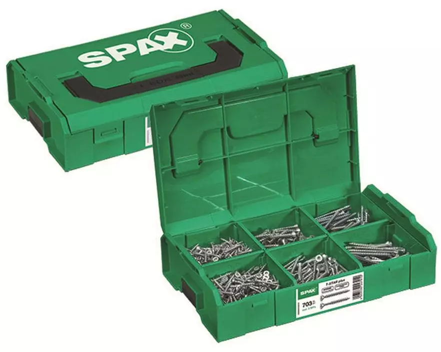 Spax Montagekoffer klein, L-Boxx mit 700 Spanplattenschrauben