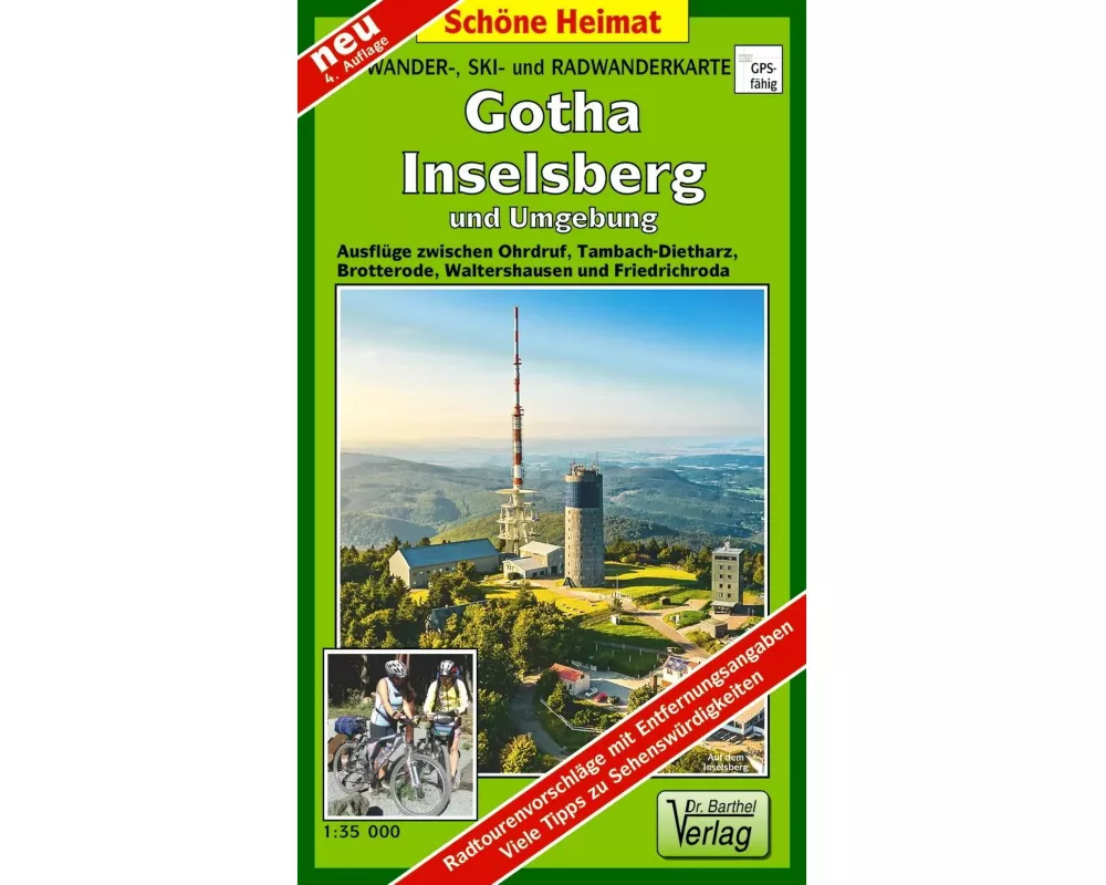 Wander-, Ski- und Radwanderkarte Gotha, Inselsberg und Umgebung 1:35 000