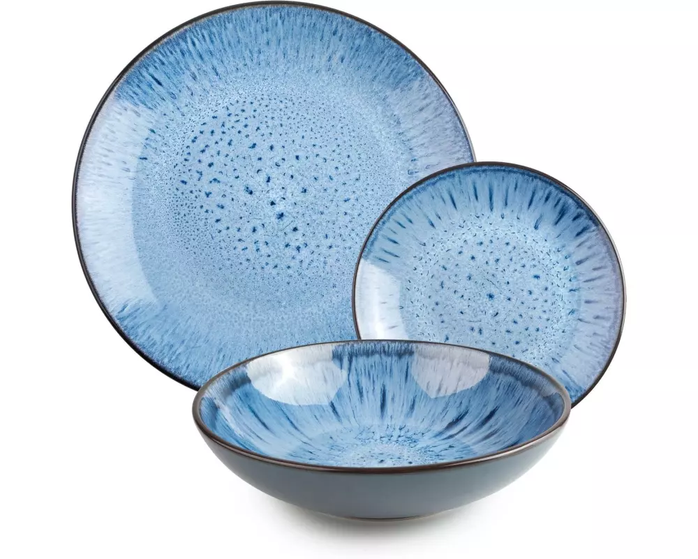 Ibili Teller-Set Normandia 12 Stück, Blau