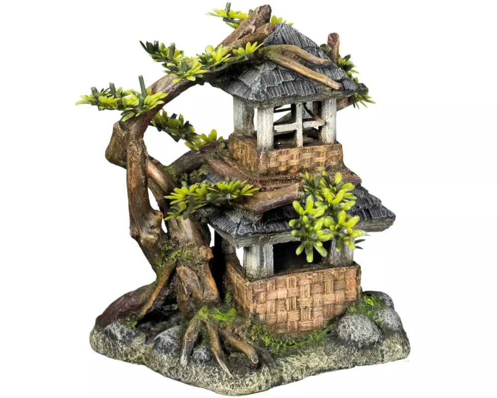 Nobby Aqua Ornaments Haus mit Bonsai, 17.5 x 15.5 x 19.8 cm
