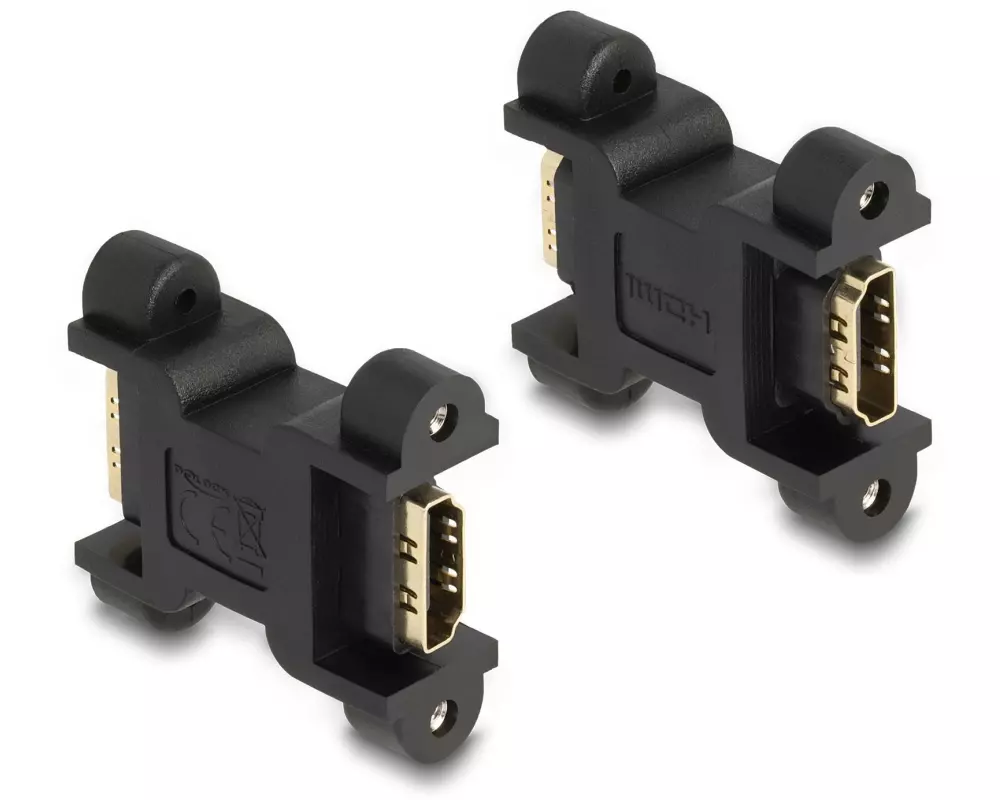 Delock Adapter mit Schraubanschluss HDMI - HDMI