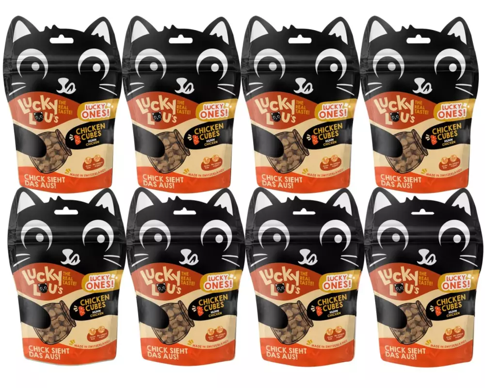 Lucky Lou Katzen-Snack Lucky Ones Cubes Huhn, 8 x 80 g