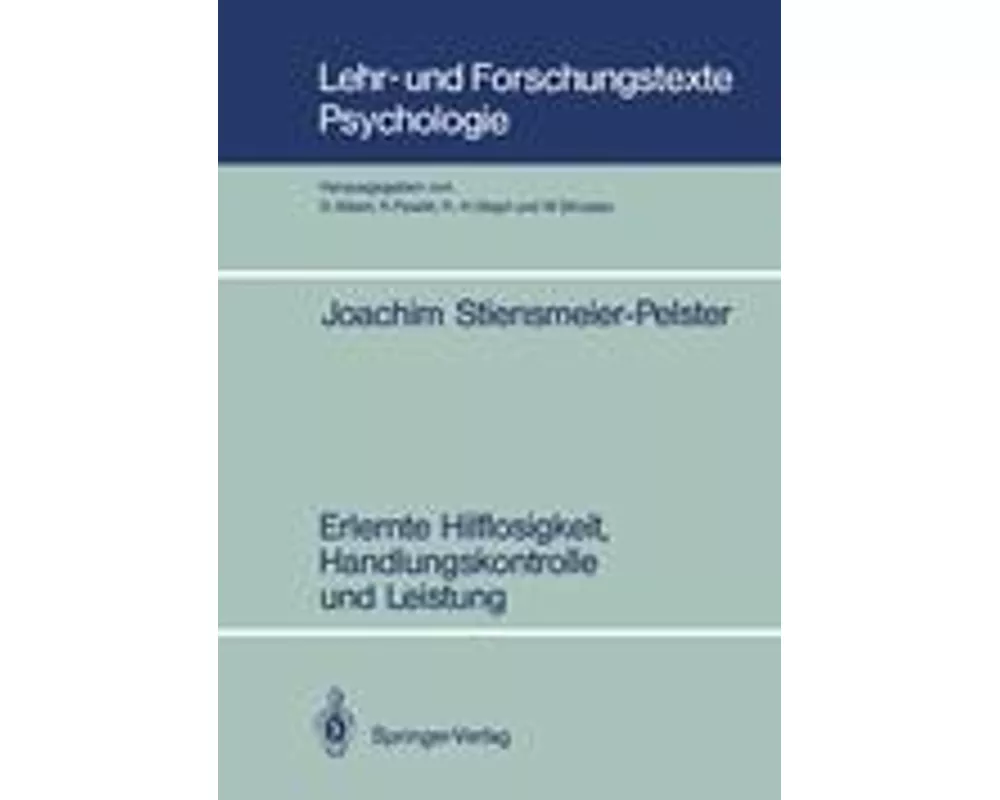 Erlernte Hilflosigkeit, Handlungskontrolle und Leistung
