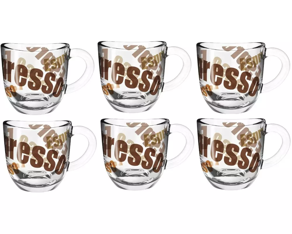 Leonardo Espressotasse Napoli mit Text 80 ml, 6 Stück, Transparent