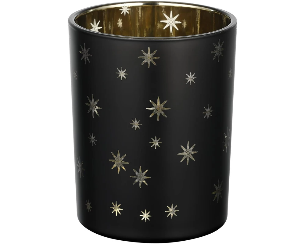 EGLO Teelichthalter Lukut 12.5 cm Gold/Schwarz, Glas