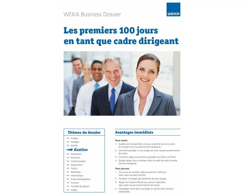 Les premiers 100 jours d'un cadre dirigeant