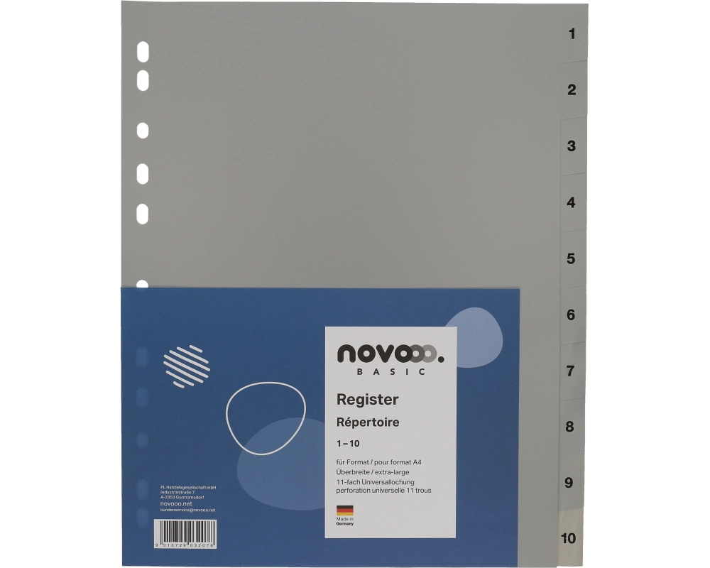 NOVOOO Register PP A4+ 40960 grau 1-10