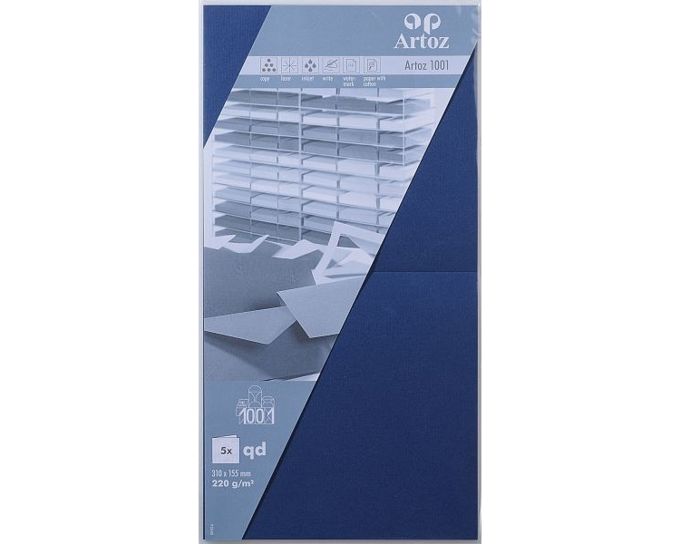 ARTOZ Karten 1001 310x155mm 107452264 220g, classic blau 5 Blatt
