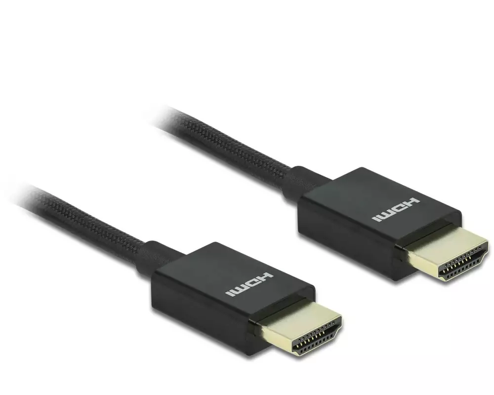 Delock Kabel 8K 60Hz HDMI - HDMI, 0.5 m, Schwarz
