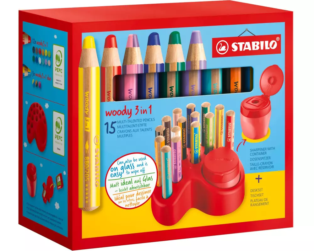 STABILO Farbstifte woody 3 in 1 15-teilig