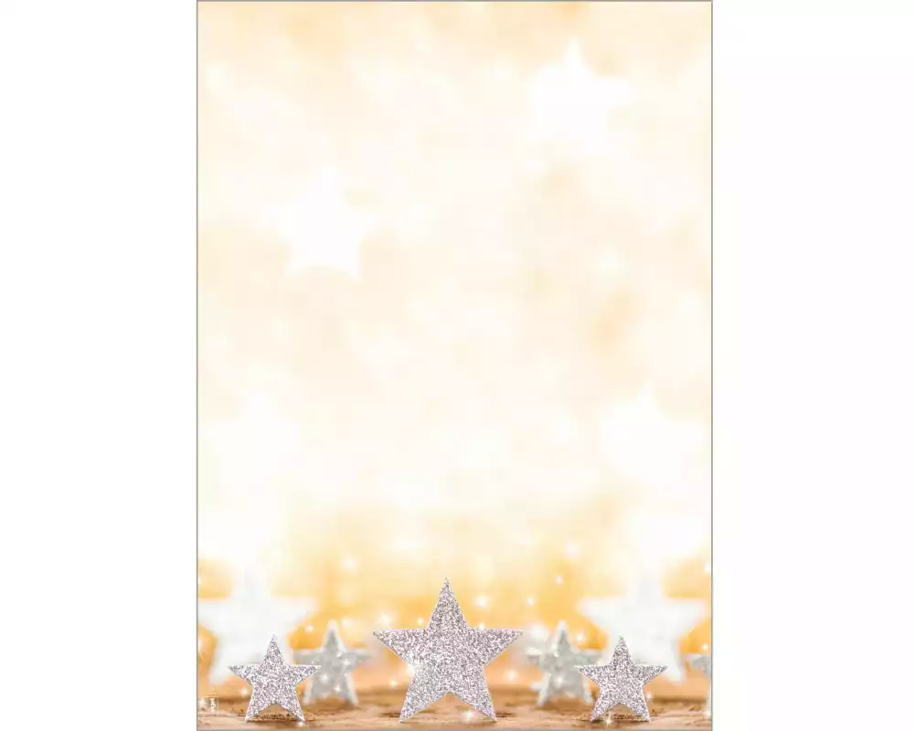 Sigel Motivpapier Glitter Stars, A4, 90 g/m², 100 Blatt