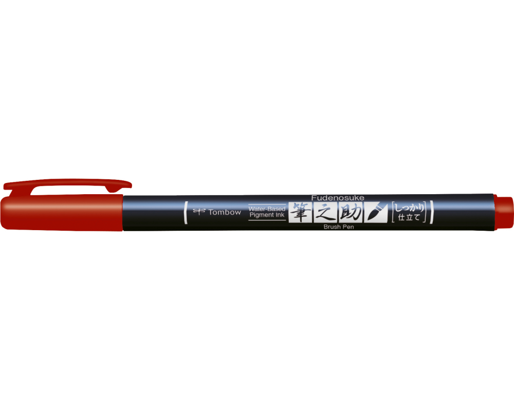 TOMBOW Kalligraphie Stift Hard WS-BH25 Fudenosuke, rot
