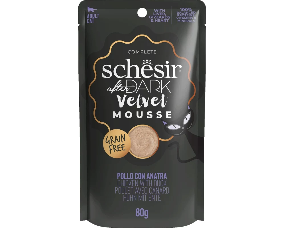 Schesir Nassfutter after Dark Velvet Mousse Huhn mit Ente, 80 g