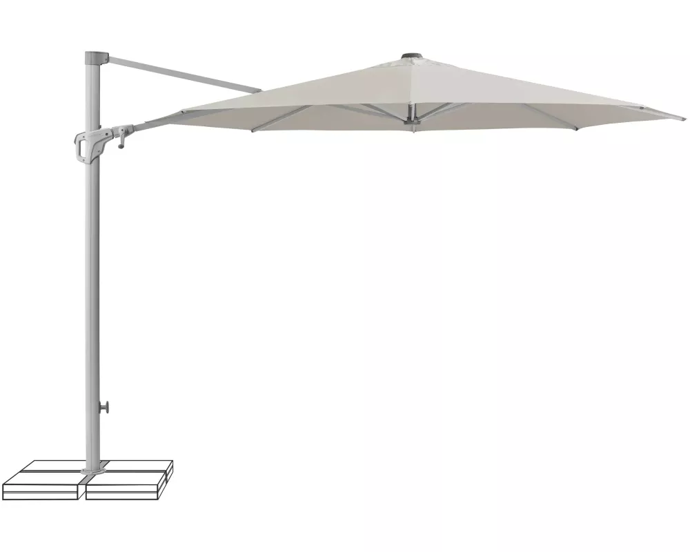 Suncomfort by Glatz Sonnenschirm Familyflex Hellgrau, Ø 300 mm