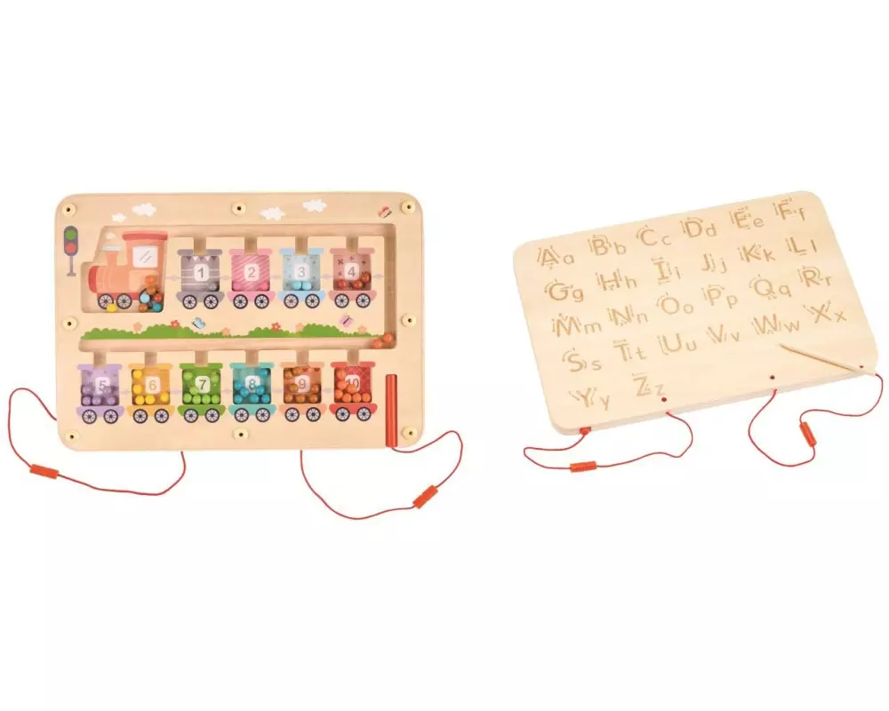 Spielba Holzspielwaren Beschäftigungsspielzeug Motorikbrett und Lernschreibhilfe