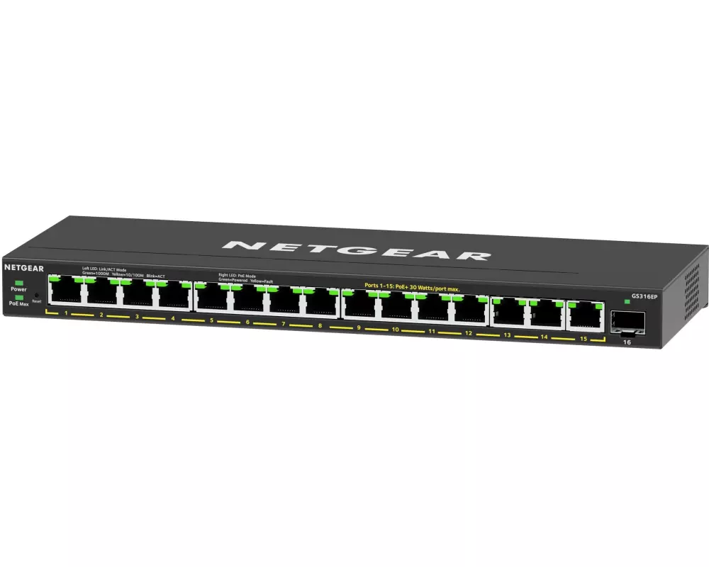 Netgear PoE+ Switch GS316EP-100PES 16 Port