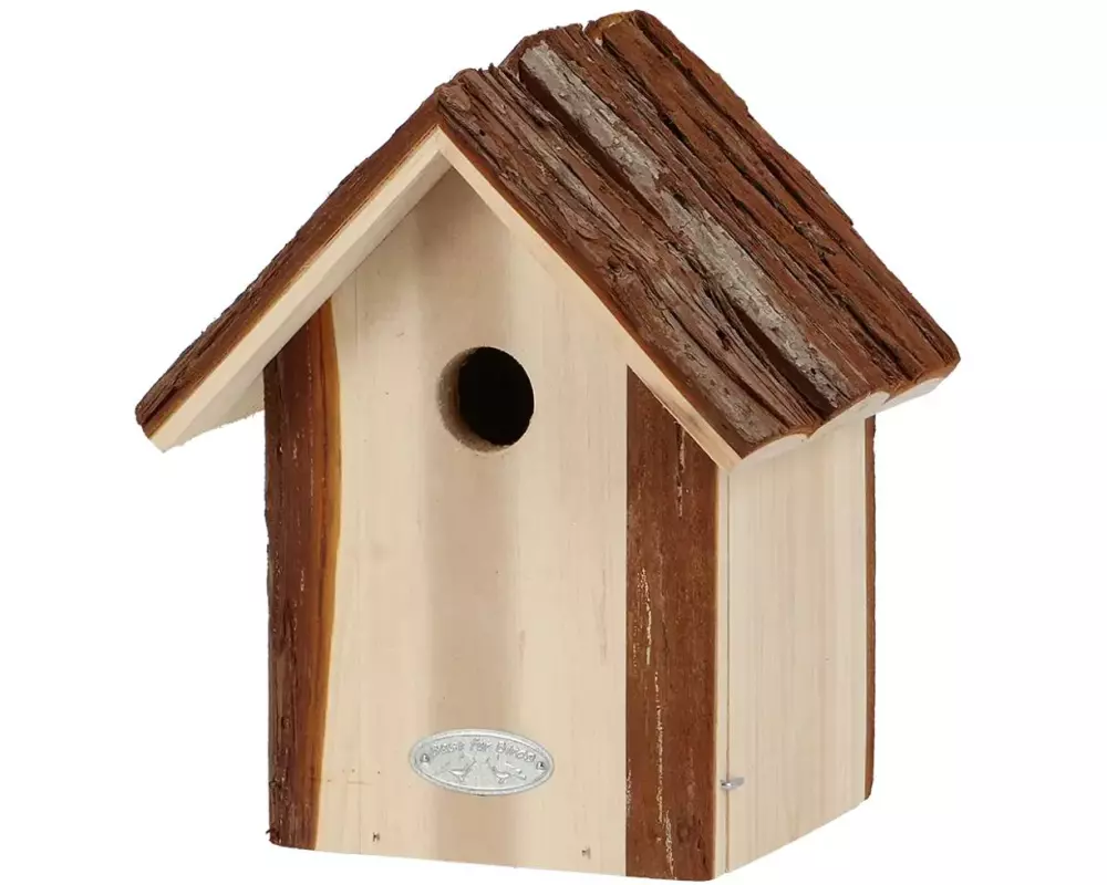 Esschert Design Nistkasten Tannenholz mit Rindendach