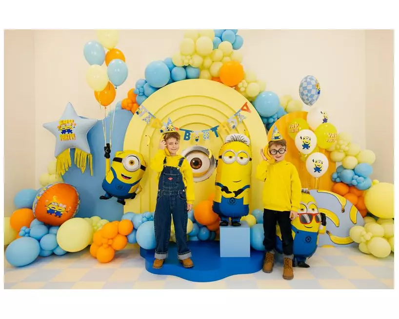 Partydeco Folienballon Minion Mel Blau/Schwarz/Mehrfarbig/Gelb
