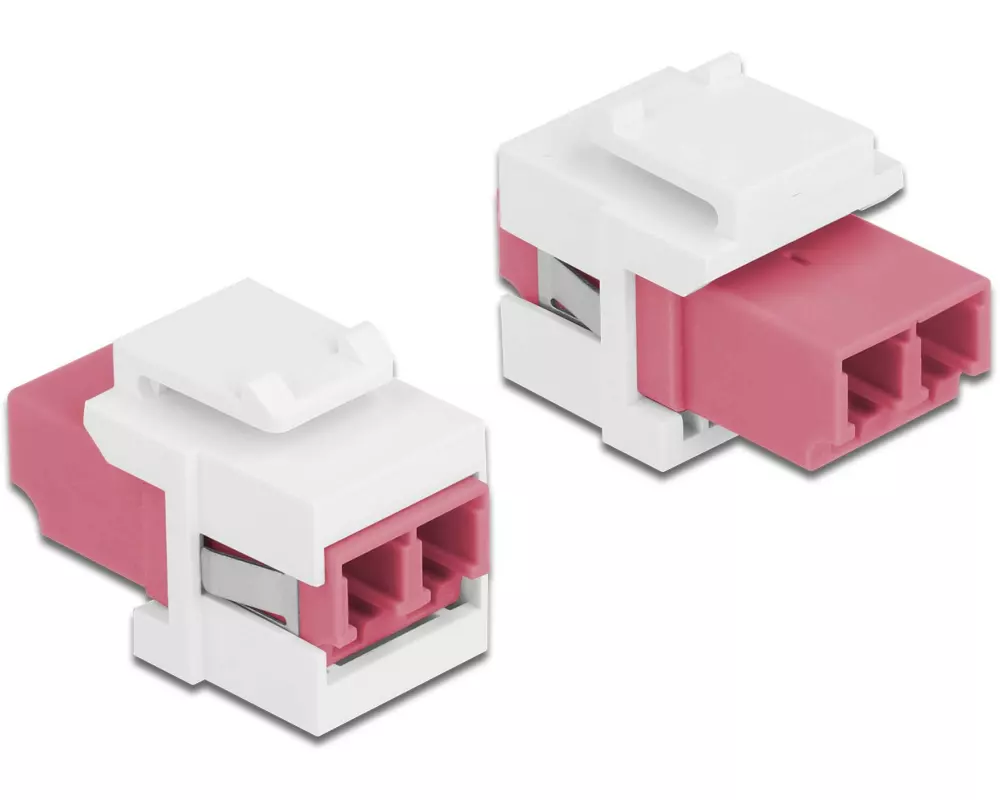 Delock Keystone-Modul LC Buchse zu LC Buchse Violett / Weiss