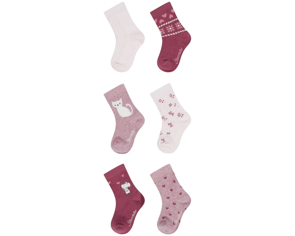 Sterntaler Socken 6er Set Herzen Lichtrosa Gr. 27-30