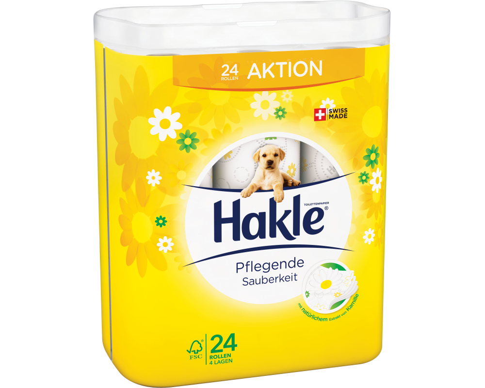 HAKLE Toilettenpapier Kamille 4410808 24 Rollen, 4-lagig