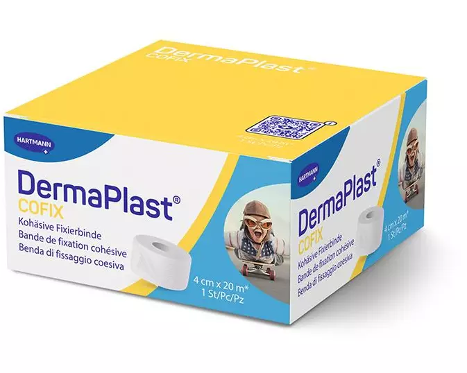DermaPlast Gazebinde Cofix weiss Sparrolle 4 cm x 20 m