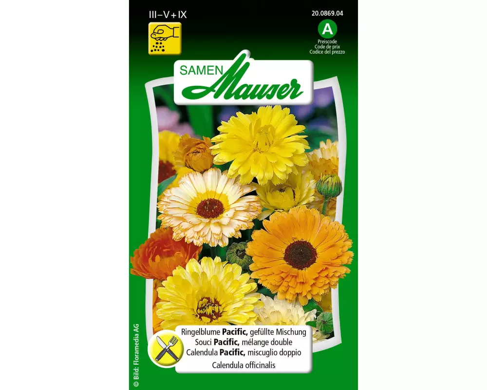 Samen Mauser Essbare Blüten Ringelblume Pacific, gefüllte Mischung