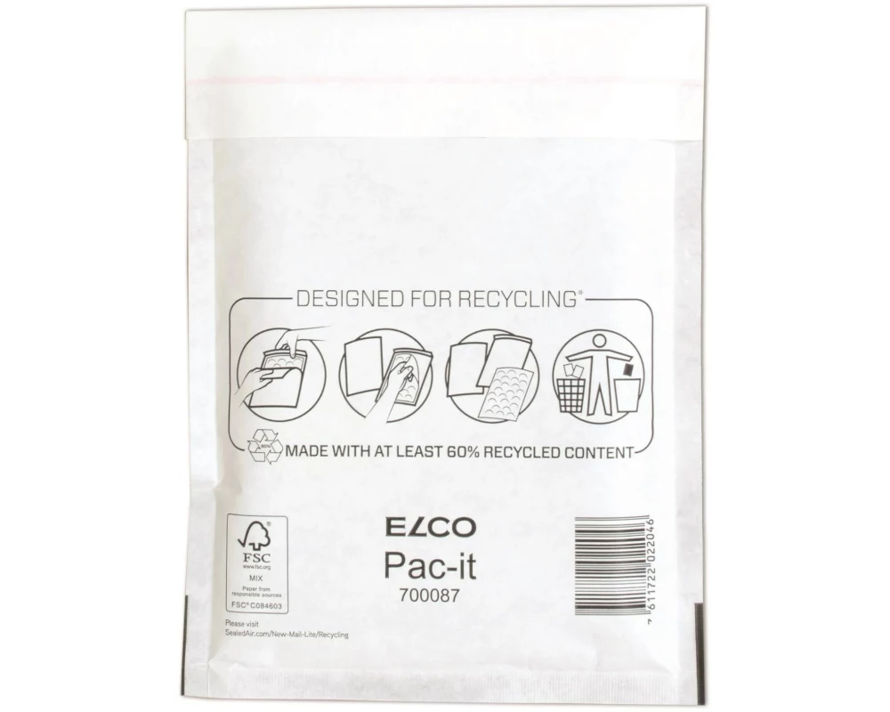 ELCO Luftpolstertasche 17 cm x 22 cm Weiss, 100 Stück