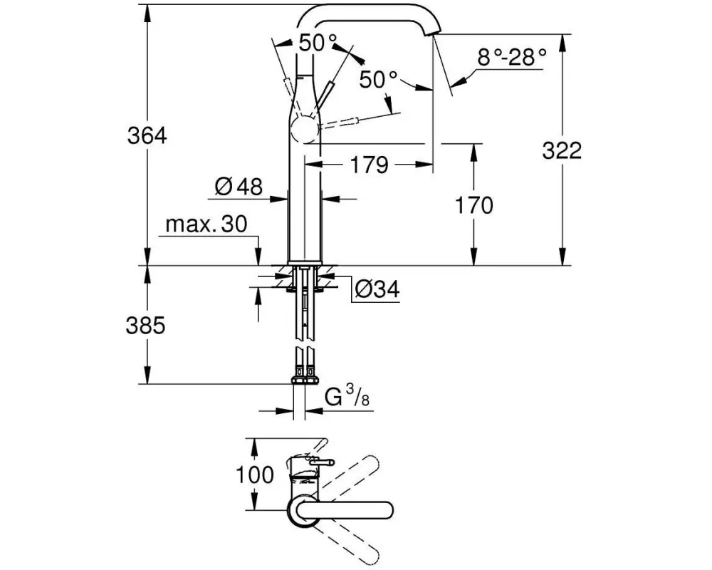 GROHE Essence XL-Size Mattschwarz