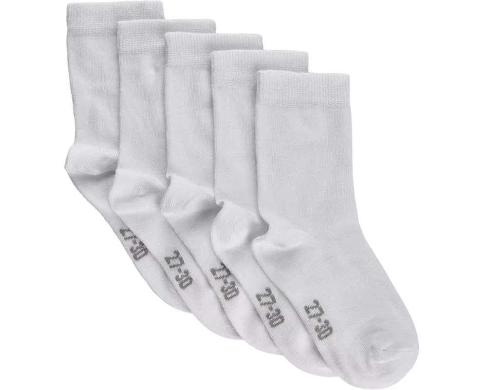 minymo Socken Uni 5er Set Weiss Gr. 19/22