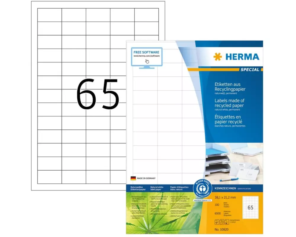 HERMA Universal-Etiketten Recycling 10820 38.1 x 21.2 mm